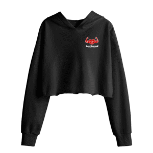 Women’s Crop Hoodie – White & Black Contrast